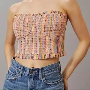 Pilcro | rainbow smocked tube top